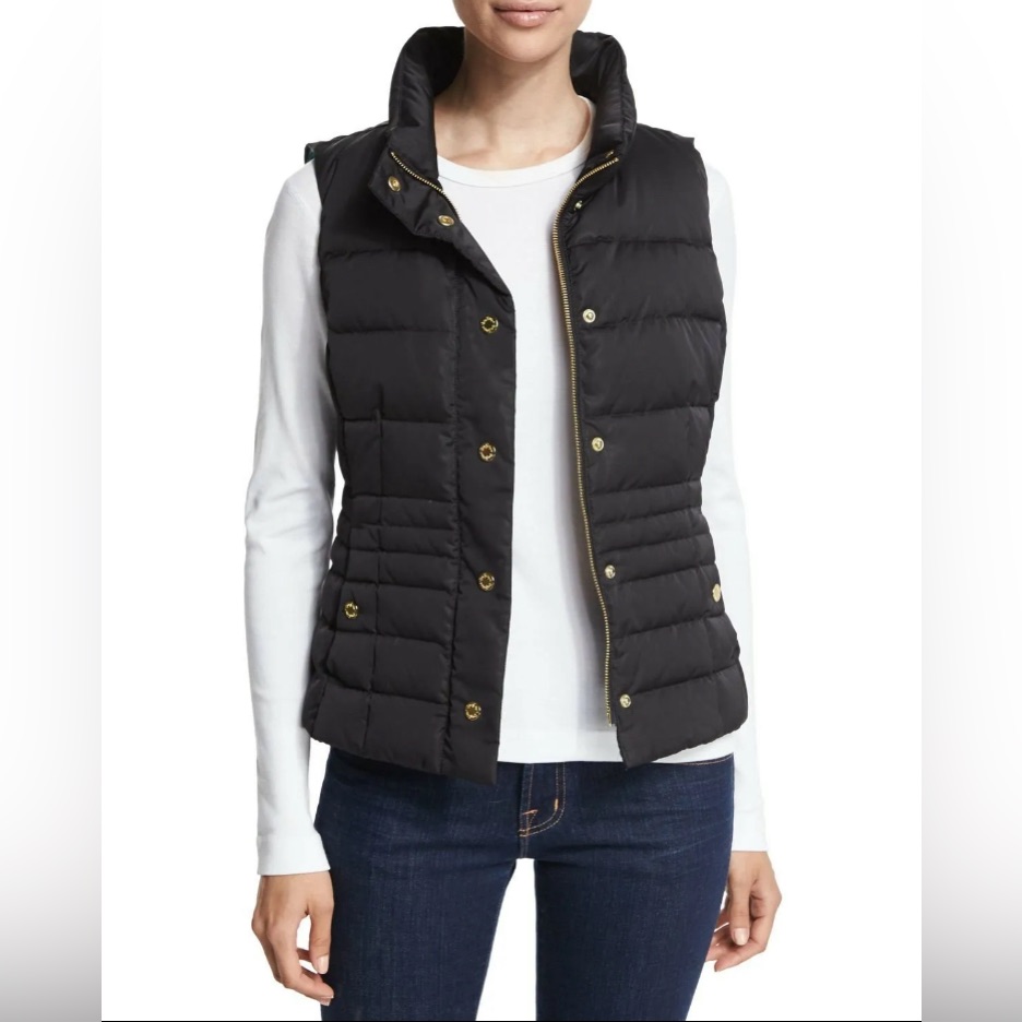 Lilly Pulitzer Women’s Isabelle Puffer Vest Sz Xs Black Down Filled